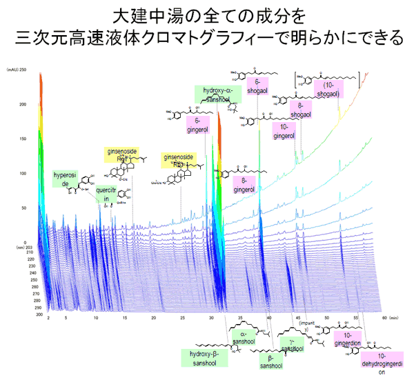 大建中湯の全ての成分を三次元高速液体クロマトグラフィーで明らかにできる